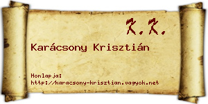 Karácsony Krisztián névjegykártya